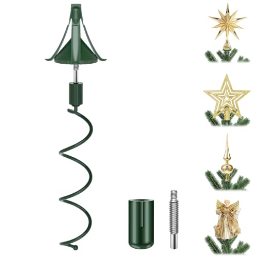 Metal Christmas Tree Topper Holder with Adjustable Attachment - Universal, Pointed Top (RGJ)