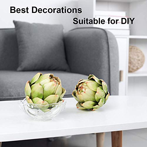 Large Artificial Artichokes - 6-Pack Lifelike Faux Vegetables for Decor