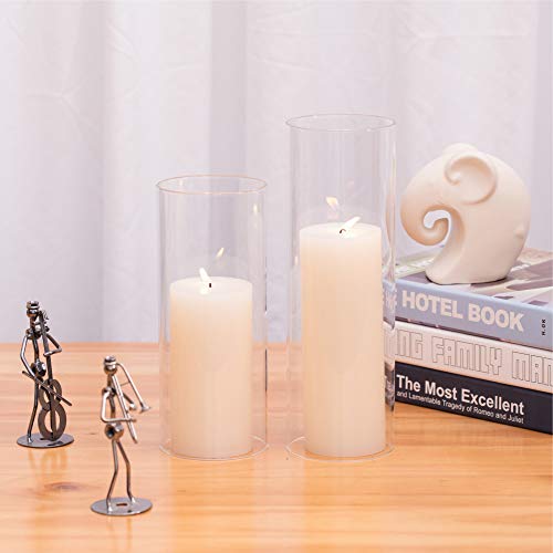 Clear Glass Cylinder Candle Holder - 8" Open Ended Design