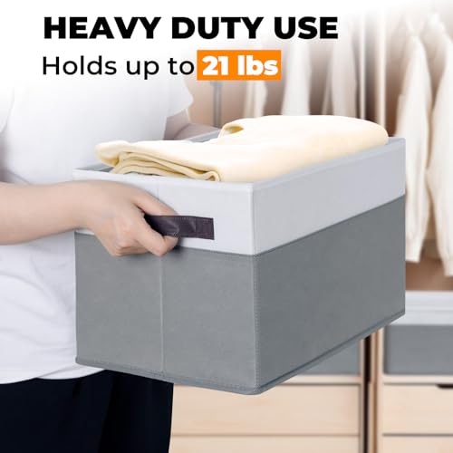 Large Closet Storage Bins with Lids 4-Pack Stackable Organizer Cubes