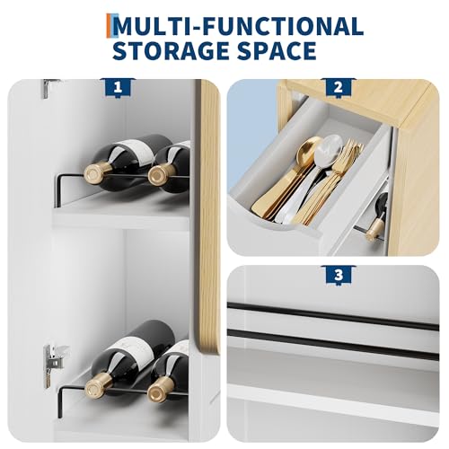 Folding Dining Table with Storage, Compact Kitchen Table on Wheels