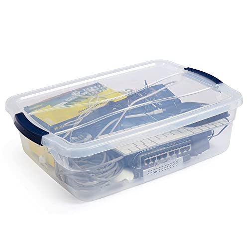 Clear Storage Containers with Latching Lids 17 Quart 6 Pack