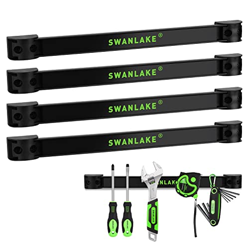 4-Piece 12-Inch Magnetic Tool Holder Wall Mount Storage Rack