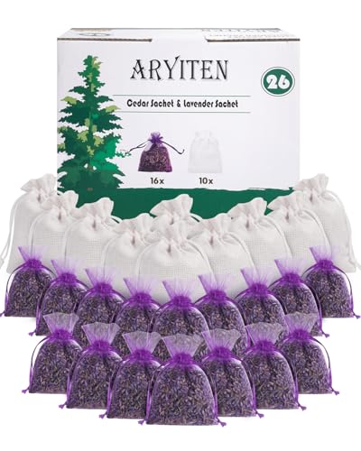 26-Pack Cedar and Lavender Scented Sachets for Closets and Drawers