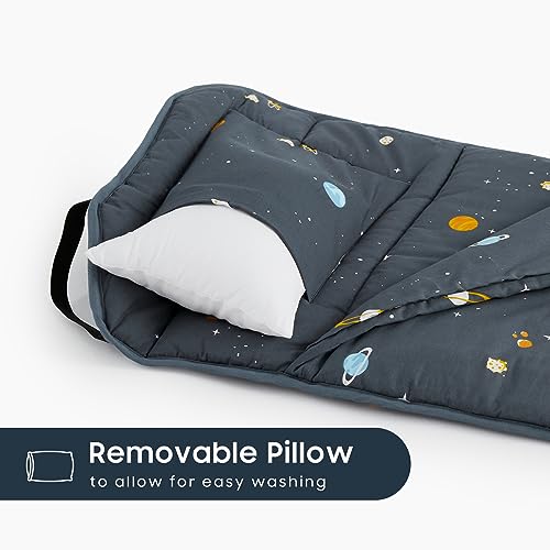 Cotton Toddler Nap Mat with Pillow and Blanket - Space Design