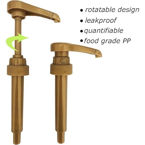 Gold Coffee Syrup Pump Dispenser Set for 750ml Bottles - 1/4 oz Precision