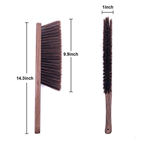 Soft Bristle Hand Broom Dusting Brush with Natural Wooden Handle