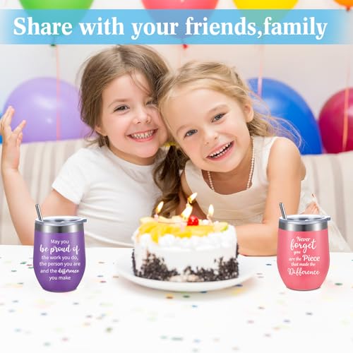 Sieral Thank You Tumblers 12 oz Stainless Steel with Lid & Straw - Cute Style, 36 Pcs