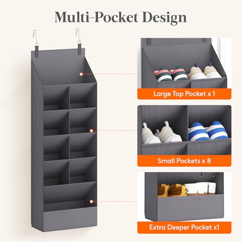 Over the Door Shoe Organizer 6-Tier Hanging Storage Rack for Closet