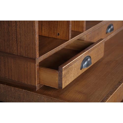 Country Cottage Monitor Hutch with 3 Drawers and Vertical Binder Storage