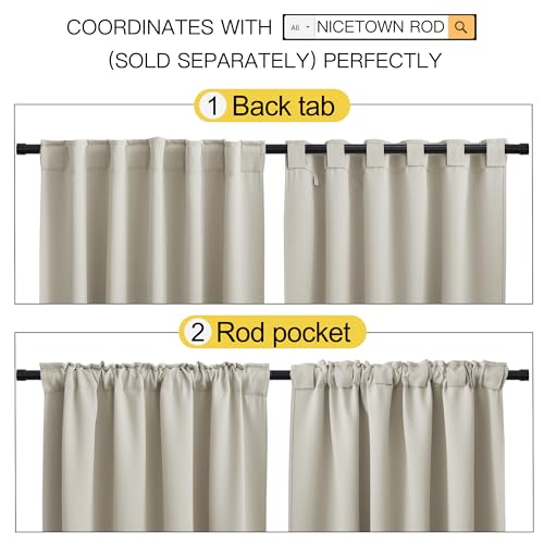 Blackout Curtains for Nursery, 34" x 48", Set of 2 Panels