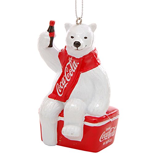 Coca-Cola Polar Bear Ornament 3.5" Red Scarf - Kurt S. Adler