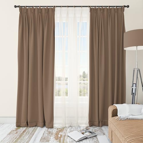 Inanosa 1.75 Inch Inner Beechwood Curtain Rings with Rust-Free Hooks – Pack of 24