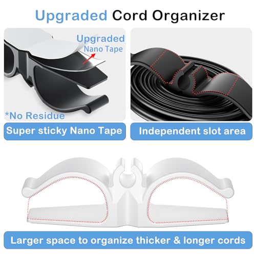 Stick-On Kitchen Appliance Cord Organizer (8-Pack) - Cable Holder Wrap