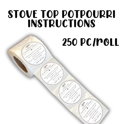 Lashicorn 250-Pack 2-Inch Round Potpourri Instruction Labels for Holiday Crafts