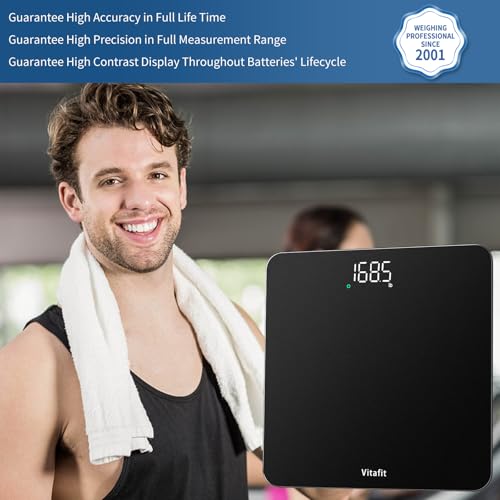 Vitafit Digital Bathroom Scale for Body Weight, 400lb Capacity LED Display