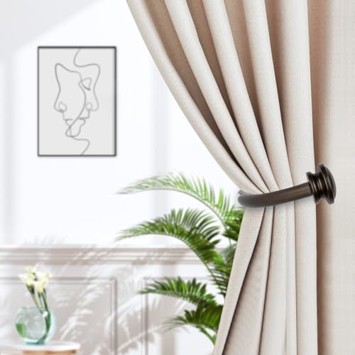Wall-Mounted Bronze Curtain Holdbacks - Decorative Metal Drape Hooks (2 Pack)