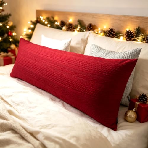 Booque Valley Red Body Pillow Cover 20x54 in | Christmas Decor