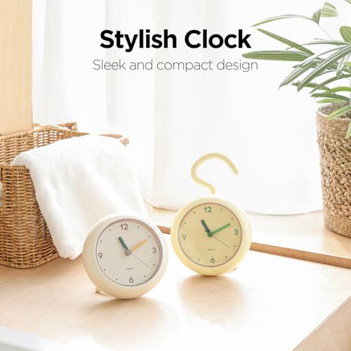 Silent Waterproof Bathroom Clock - Battery Operated Shower Clock