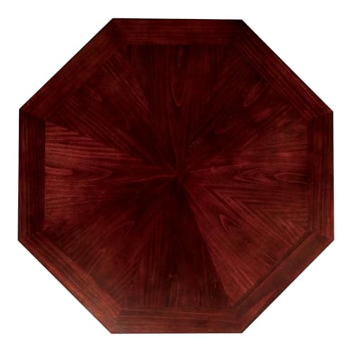 48-Inch Octagon Wood Gaming Table with Interchangeable Top and Cupholders