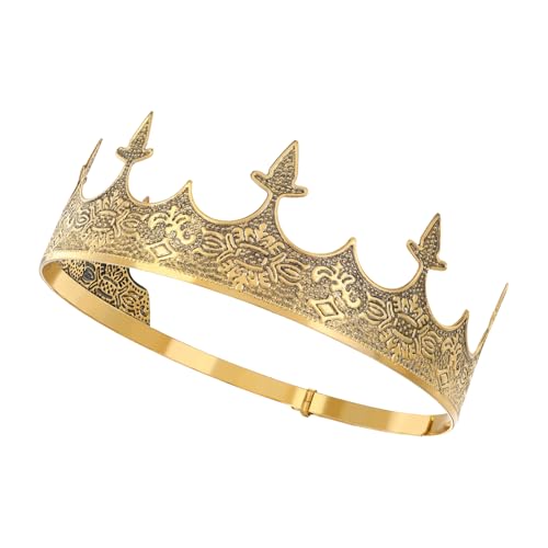 Metal King Crown for Men Royal Prince Tiara for Birthday Prom Costume