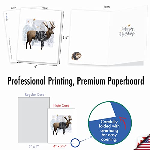 Cozy Woodland Animals Christmas Card Gift Box - 20 Notecards with Envelopes | The Best Card Co