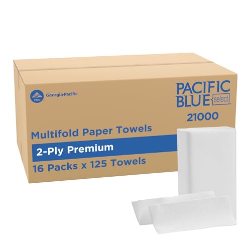 Premium 2-Ply Multifold White Paper Towels - 2000 Count (16 Packs)