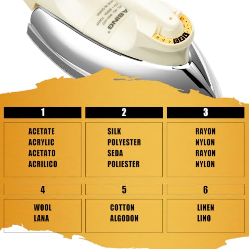 WASING 700W Portable Household & Industrial Dry Iron with Stainless Steel Soleplate