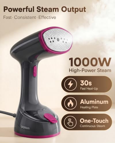 Foldable Handheld Clothes Steamer, 1000W Portable Garment Steamer for Travel