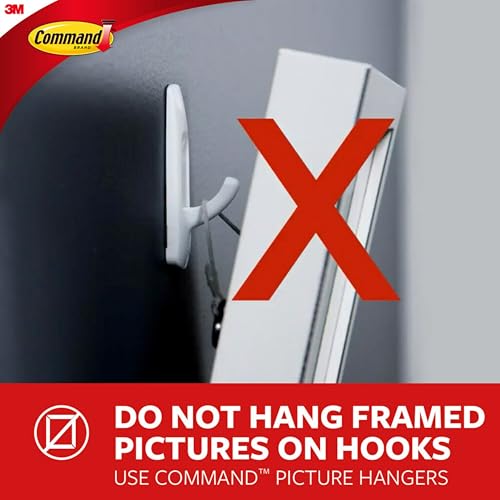 Command Spring Clips White Pack of 8 with 12 Adhesive Strips - Damage-Free Hanging for Photos & Notes
