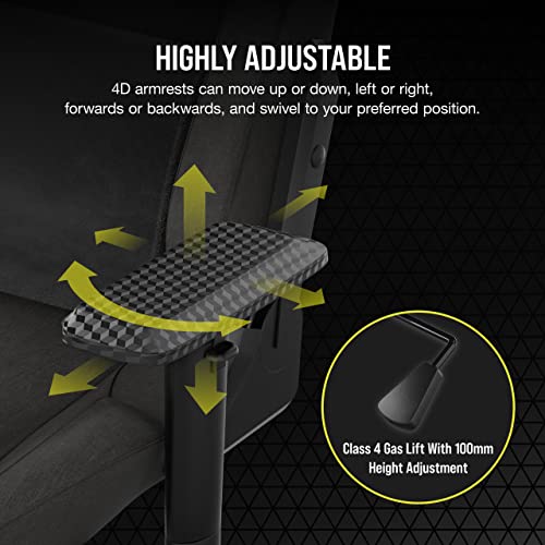 Corsair T3 RUSH Charcoal Gaming Chair with Memory Foam Lumbar & Padded Neck Support