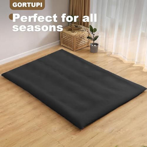 Japanese Floor Futon Cover - Alaskan King Size, Washable Black