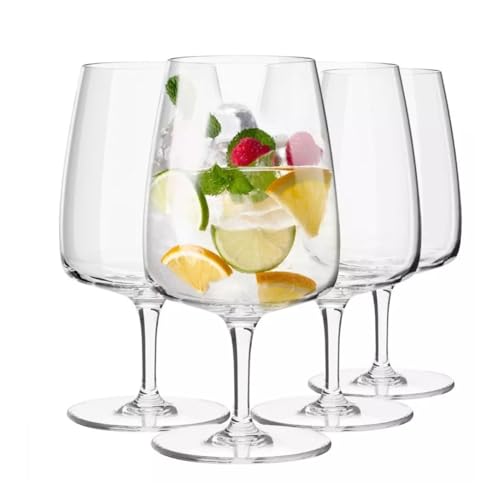 Set of 4 Stemmed Crystal Water Glasses, 11.2 oz Elegant Goblets