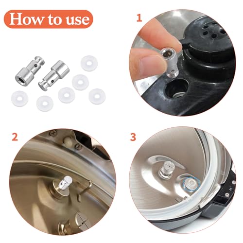 Universal Pressure Cooker Float Valve and Silicone Gasket Set (8-Piece)