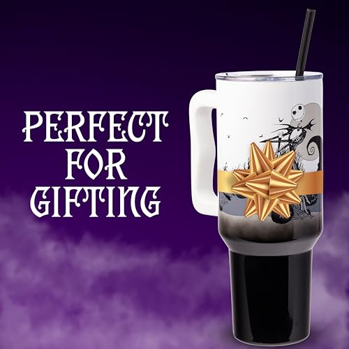 Nightmare Before Christmas 40oz Stainless Steel Tumbler with Hill and Moon Scene - Silver Buffalo