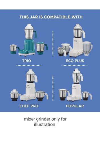 500ml Stainless Steel Chutney Grinder Jar with 4-Teeth Nylon Coupler