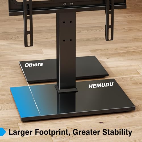 Universal Tabletop TV Stand for 27-60 Inch Flat Screen TVs with Glass Base