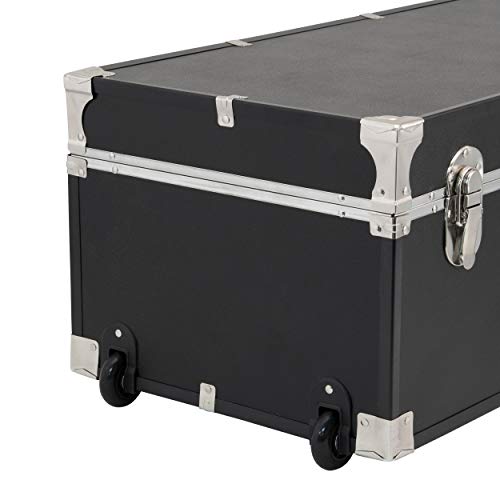 Seward Trunk Rover Black Storage Chest with Wheels & Lock, 30-Inch