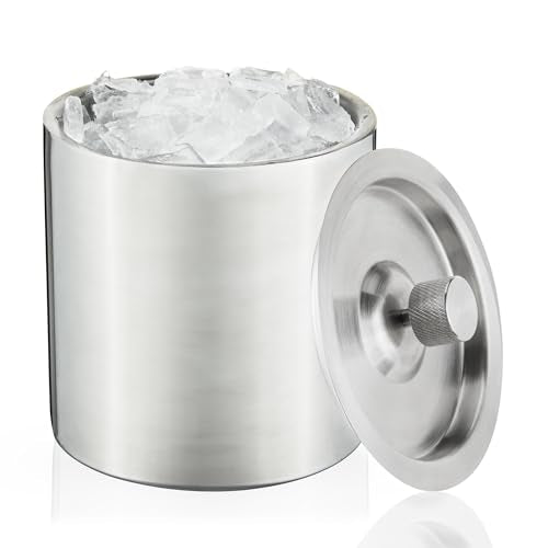 Stainless Steel Ice Bucket with Lid - Insulated Party & Barware Container