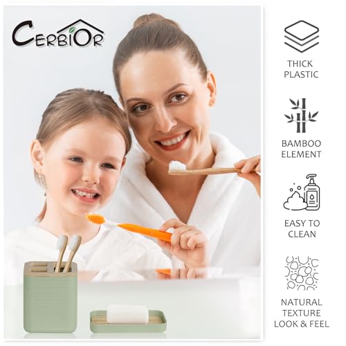 7-Piece Bathroom Accessory Set, Durable Plastic Vanity Organizer Kit