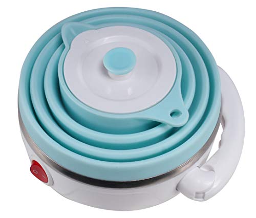 Collapsible Travel Electric Kettle, 600ml Portable Silicone Water Boiler