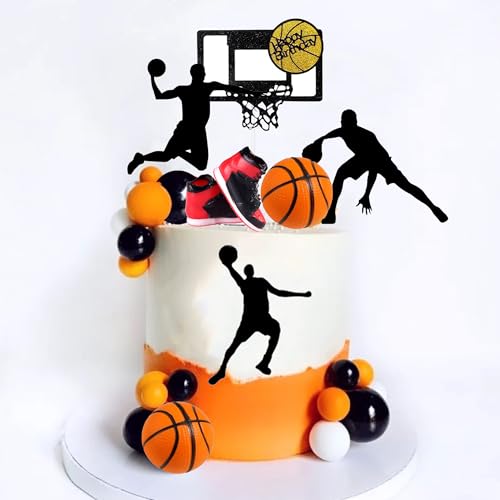 Basketball Cake Topper Set for Sports Themed Birthday Party Decorations