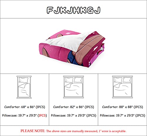 African American Twin Comforter Set for Girls - Pink & Black