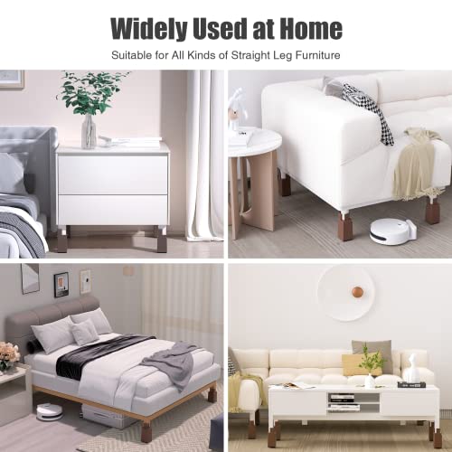 Adjustable Bed Risers 4 Inch Heavy Duty Furniture Risers with Screw Clamp