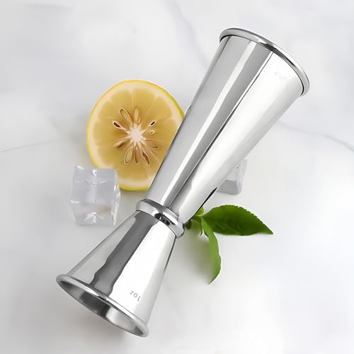 Silver 2-Piece Dual-Sided Cocktail Jigger Set - 1oz & 2oz Stainless Steel
