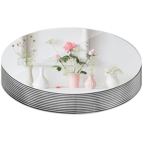 10-Inch Round Mirror Trays for Table Centerpieces, Set of 12