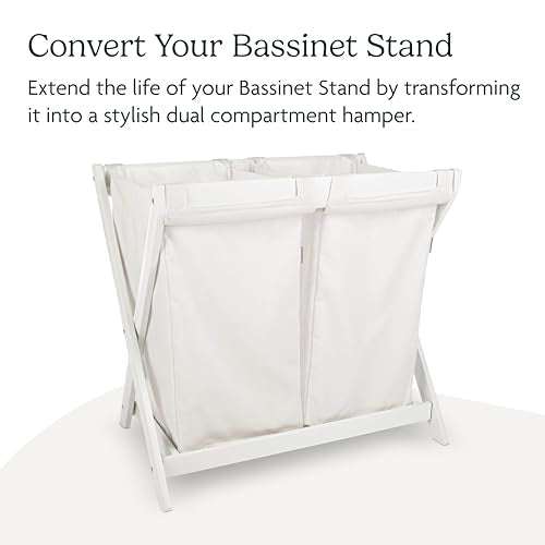 Dual-Compartment Laundry Hamper Insert for Bassinet Stand