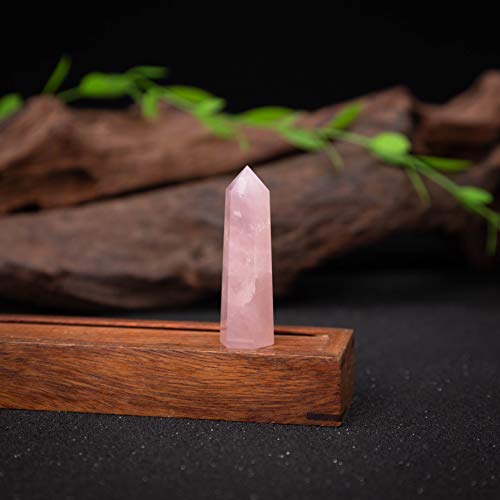 Rose Quartz Crystal Wand 2-Inch Polished Point for Reiki and Meditation