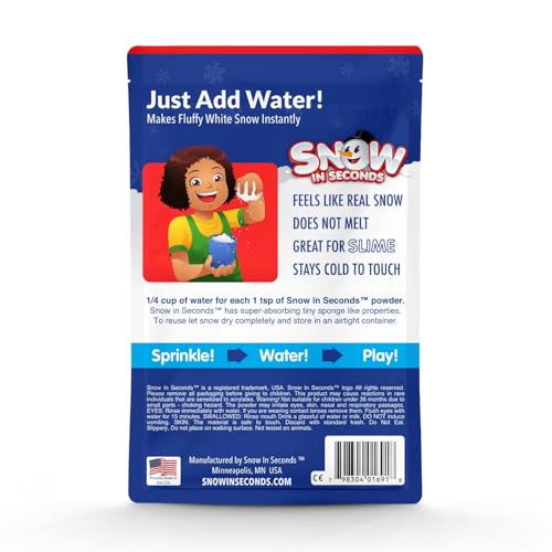 Instant Artificial Snow Powder - Fluffy Fake Snow for Cloud Slime
