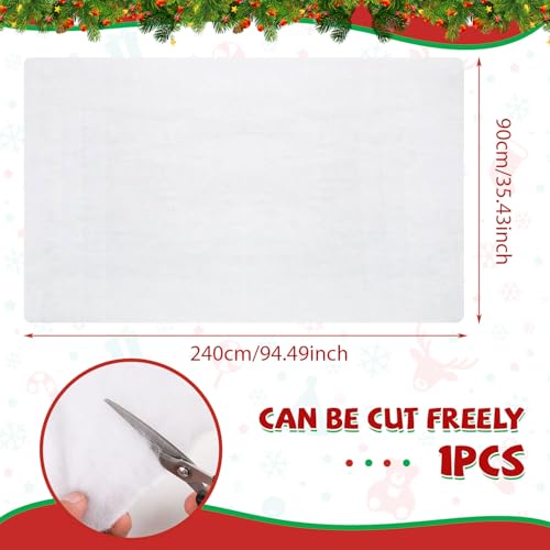 Faux Snow Blanket Roll 2.95 x 7.87 FT - Thick White Christmas Village Decor